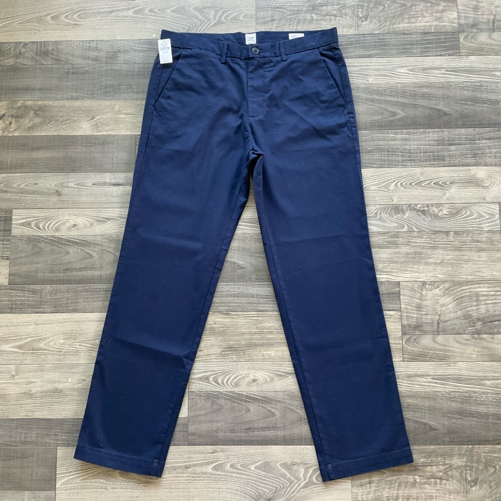 34x32 NWT Gap Straight Stretch Chinos Pants Men’s Navy Blue 526130-02